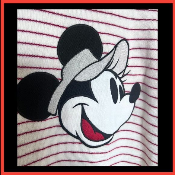 LACOSTE X DISNEY Collaboration Collector Minnie Striped Women Crewneck Sweater M - Picture 1 of 15